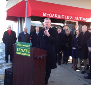 Tom McGarrigle announces his candidacy for the 26th Senatorial District. 